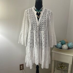 White Eyelet Lace Dress